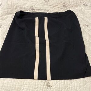 Kasper Black Skirt with Cream Stripes